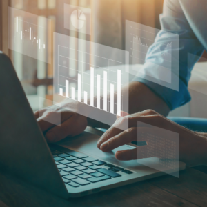 Profesional analizando una estrategia de publicidad digital con inteligencia artificial AI Max, automatización de campañas, marketing de resultados y optimización de conversiones.